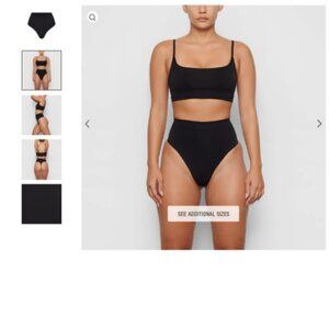 SKIMS Black Onyx Sculpting High Waist Thong Shapewear Spandex Size 4x/5X-Large
